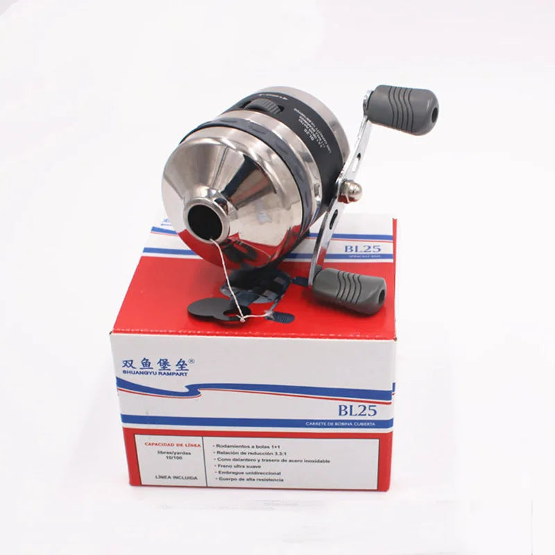 Fishing Reel Slingshot Shooting Fish Closed Wheel Stainless steel Line Cup BL25 Outdoor Hunting with 5# line 40M
