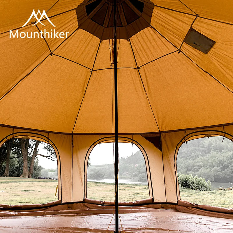 Ready In Stock Customized Outdoor Luxury Glamping Bell Tents Dome Tepee for Family Camping