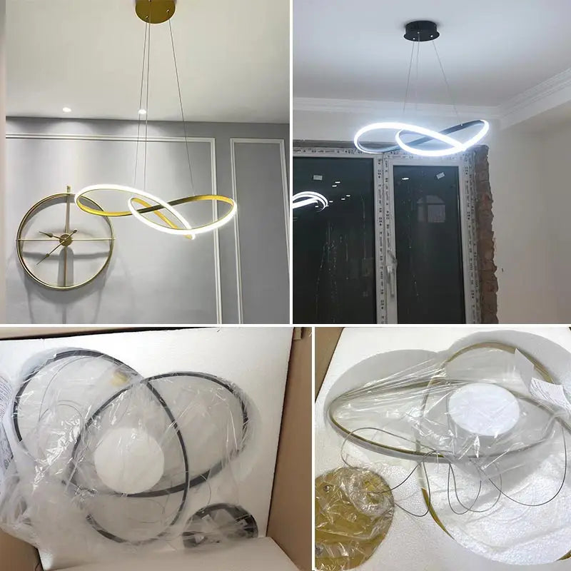 Nordic Led Hanging Pendant Lamp Kitchen Light Fixtures Modern Dining Room Loft Suspension Home Decor Indoor Lighting Black White