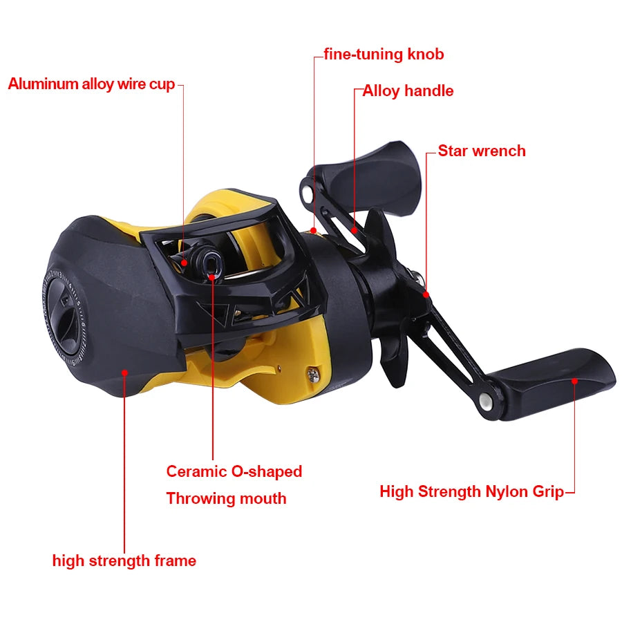 FTK Max Drag 8kg Baitcasting Reel Left Hand 8.1:1 High Speed Long Shoot Freshwater Fishing Reel Cast