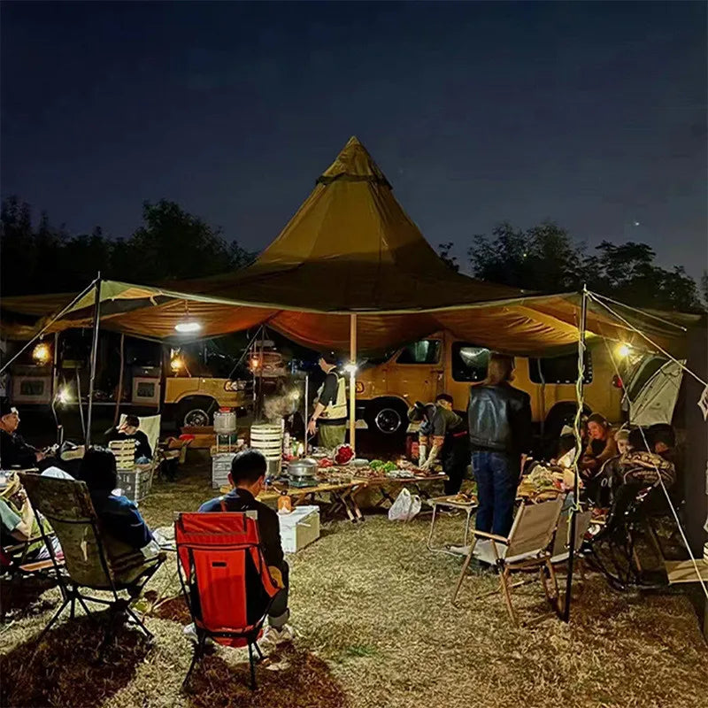12 Person Waterproof  Large Luxury Glamping Pyramid Tipi Tents  Outdoor Camping Teepee Tent Family Picnic Tent