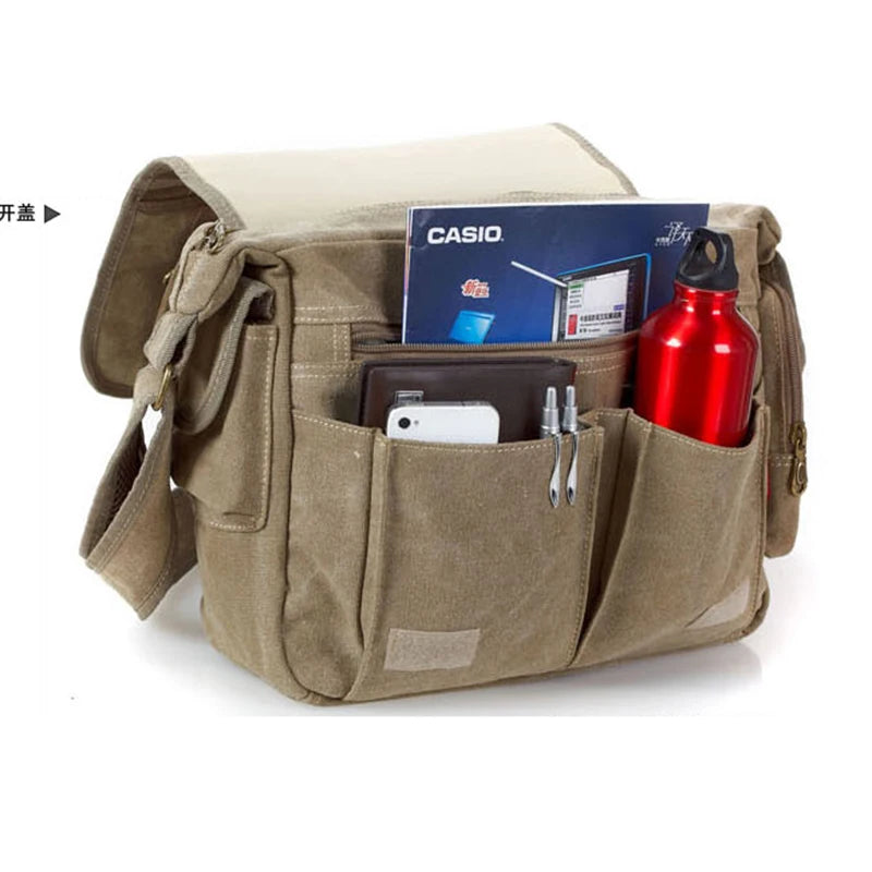 Men's Vintage Canvas Bag Men Casual Crossbody Bag For Men Messenger Bag Man Travel Shoulder Bags Bolsa Masculina High Quality