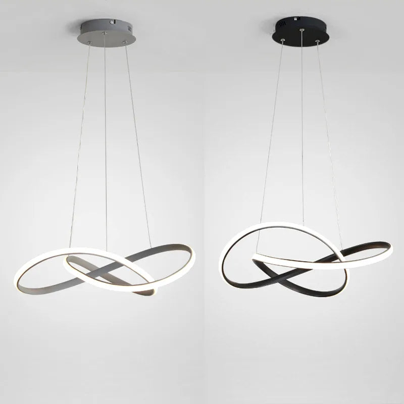 Nordic Led Hanging Pendant Lamp Kitchen Light Fixtures Modern Dining Room Loft Suspension Home Decor Indoor Lighting Black White