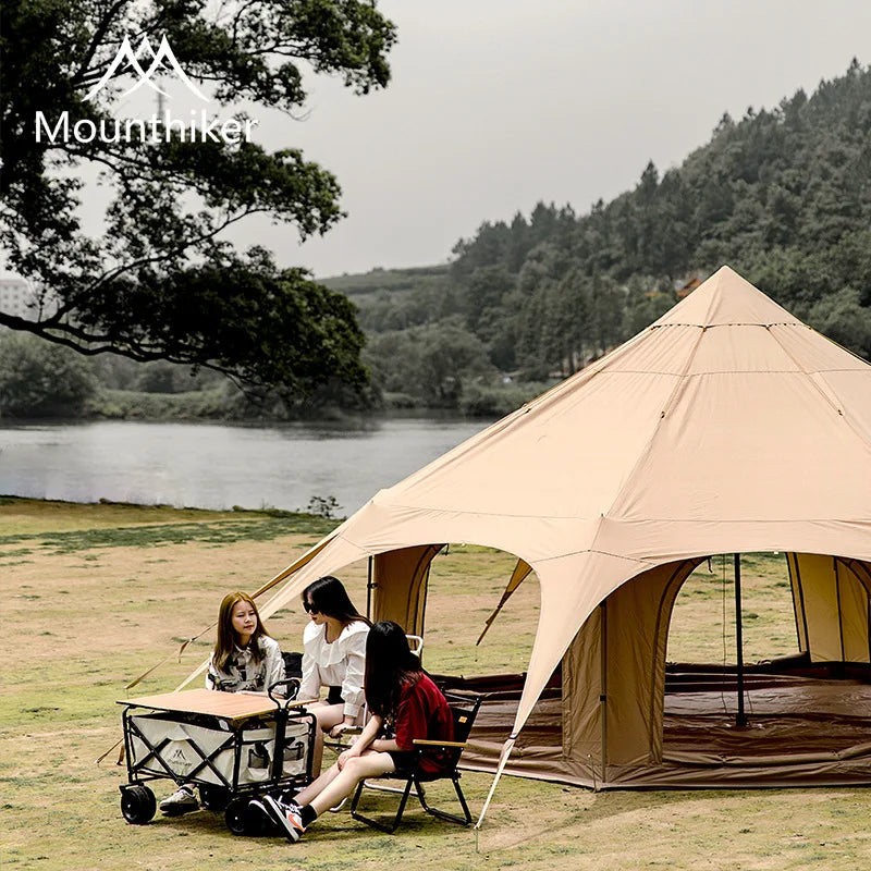 Ready In Stock Customized Outdoor Luxury Glamping Bell Tents Dome Tepee for Family Camping