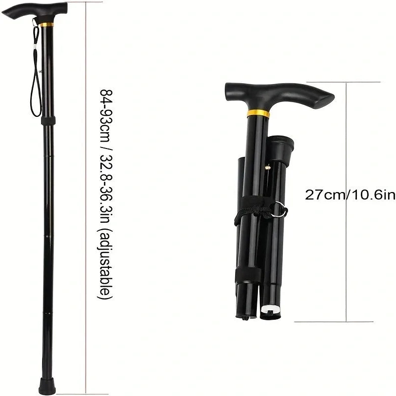 Hiking Camping Mountaineering Poles Walking Stick Telescopic Baton Trekking Poles Folding Cane Crutches Pole Unisex