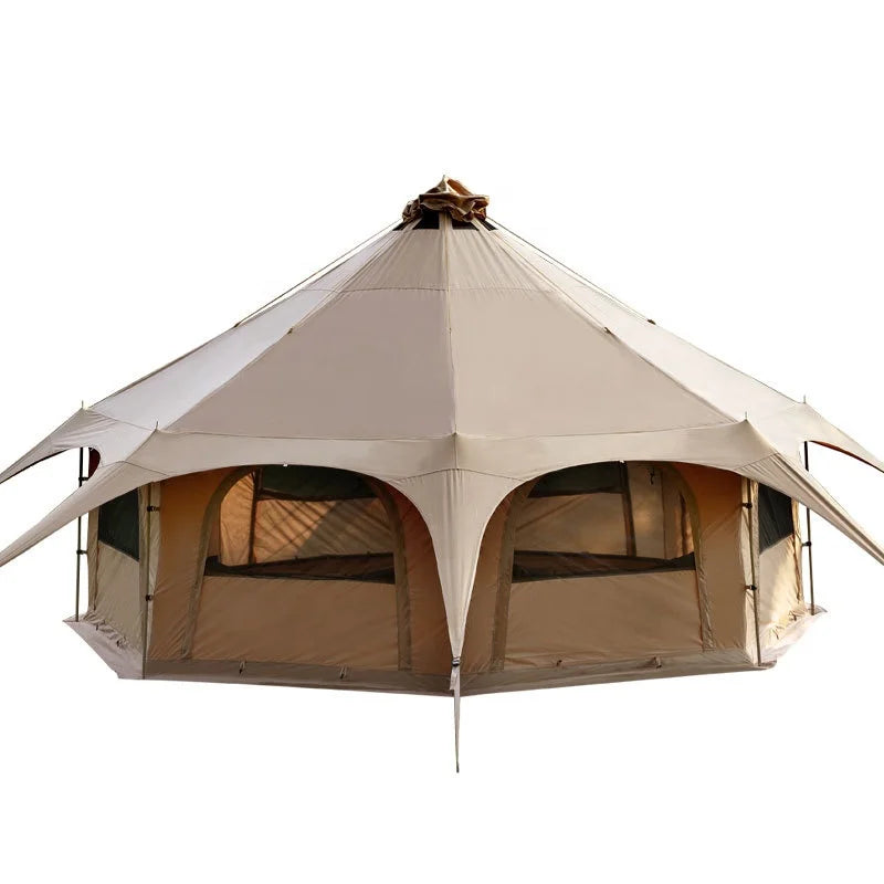 Ready In Stock Customized Outdoor Luxury Glamping Bell Tents Dome Tepee for Family Camping