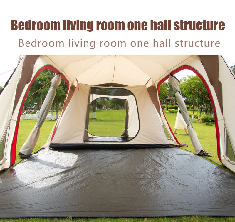 6-8 Persons Popular Large Glamping Luxury Family Outdoor Glamping Travel Tunnel Camping Tents
