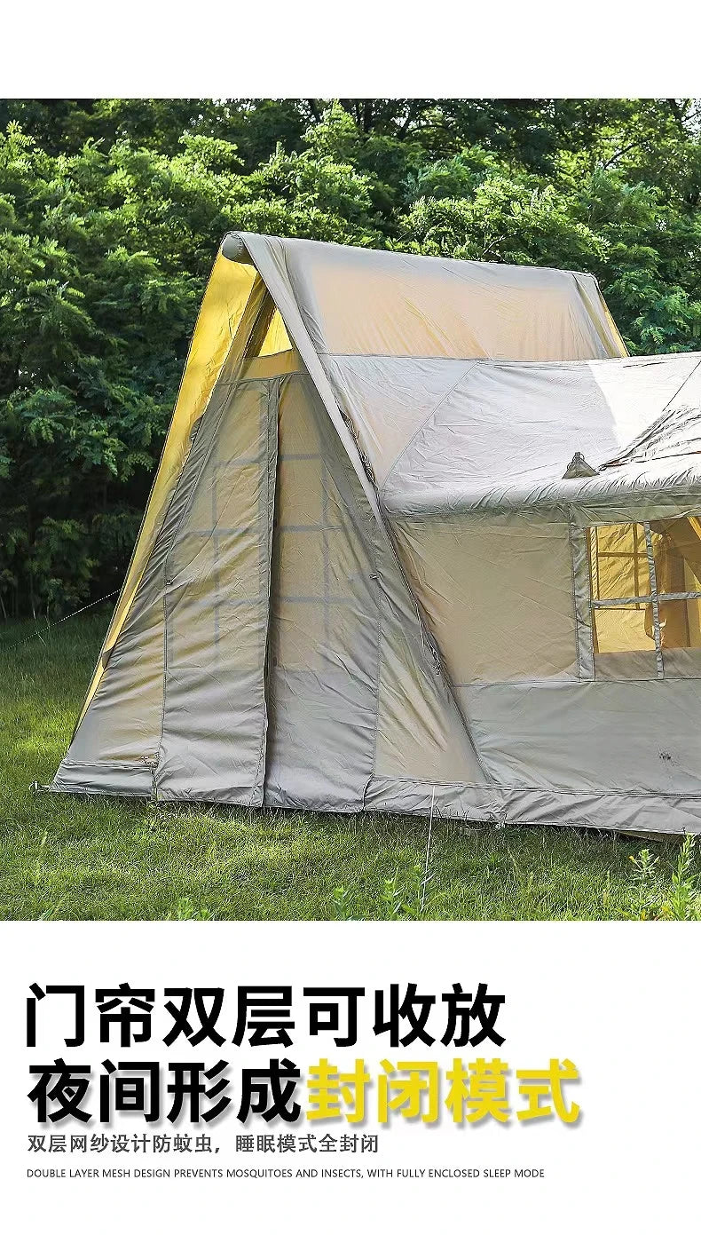 Large Inflatable Tent Cabin House Outdoor Camping Light Luxury Camping Overnight Thickened Portable No Build Air Tent Waterproof