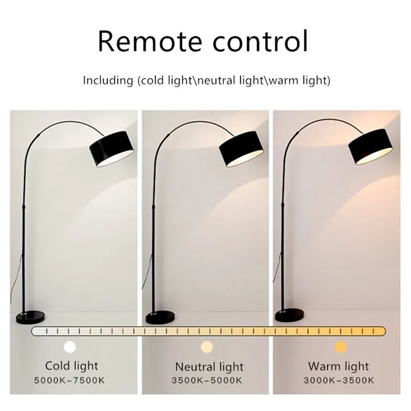 New Remote Control Height adjustable LED Floor Lamp For Living Room Bedroom Study House Decoration Marble Base Standing Light