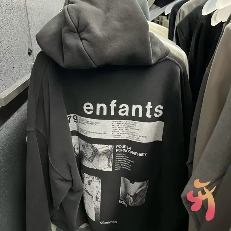 Hot Selling Winter Vinatge ERD Hoodies Casual Street Cleanfit Men Women Abstract Letter Print Enfants Riches Deprimes Sweatshirt