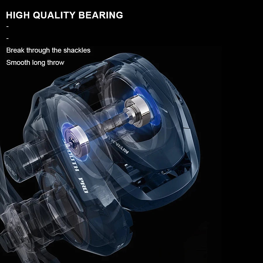 FTK Max Drag 8kg Baitcasting Reel Left Hand 8.1:1 High Speed Long Shoot Freshwater Fishing Reel Cast