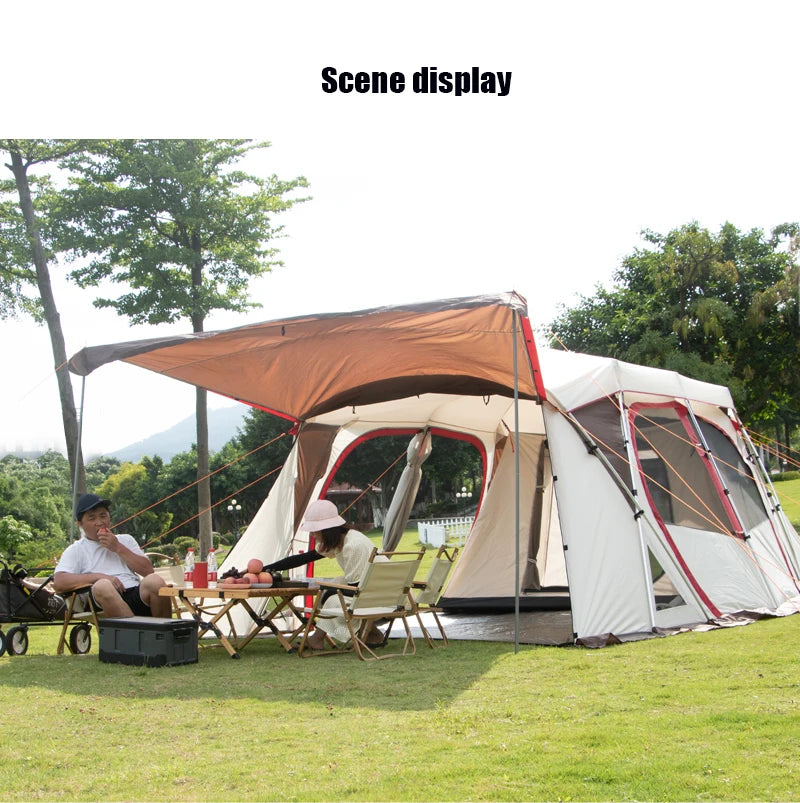 6-8 Persons Popular Large Glamping Luxury Family Outdoor Glamping Travel Tunnel Camping Tents