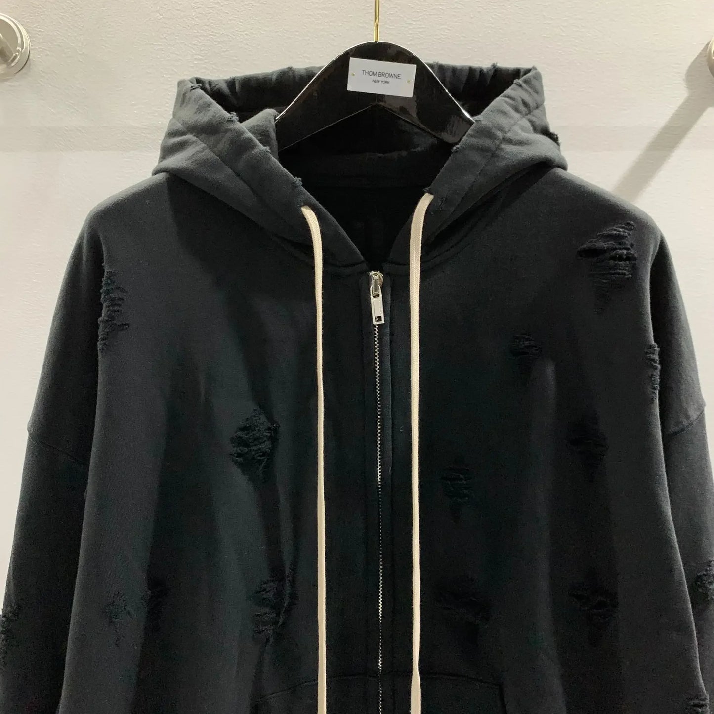 24FW New In Rick Hoodies for Men Fashions Streetwear Women Sweatshirt Ro Owens Y2k Washout Damage Zipper Hooded Shirts Rocker