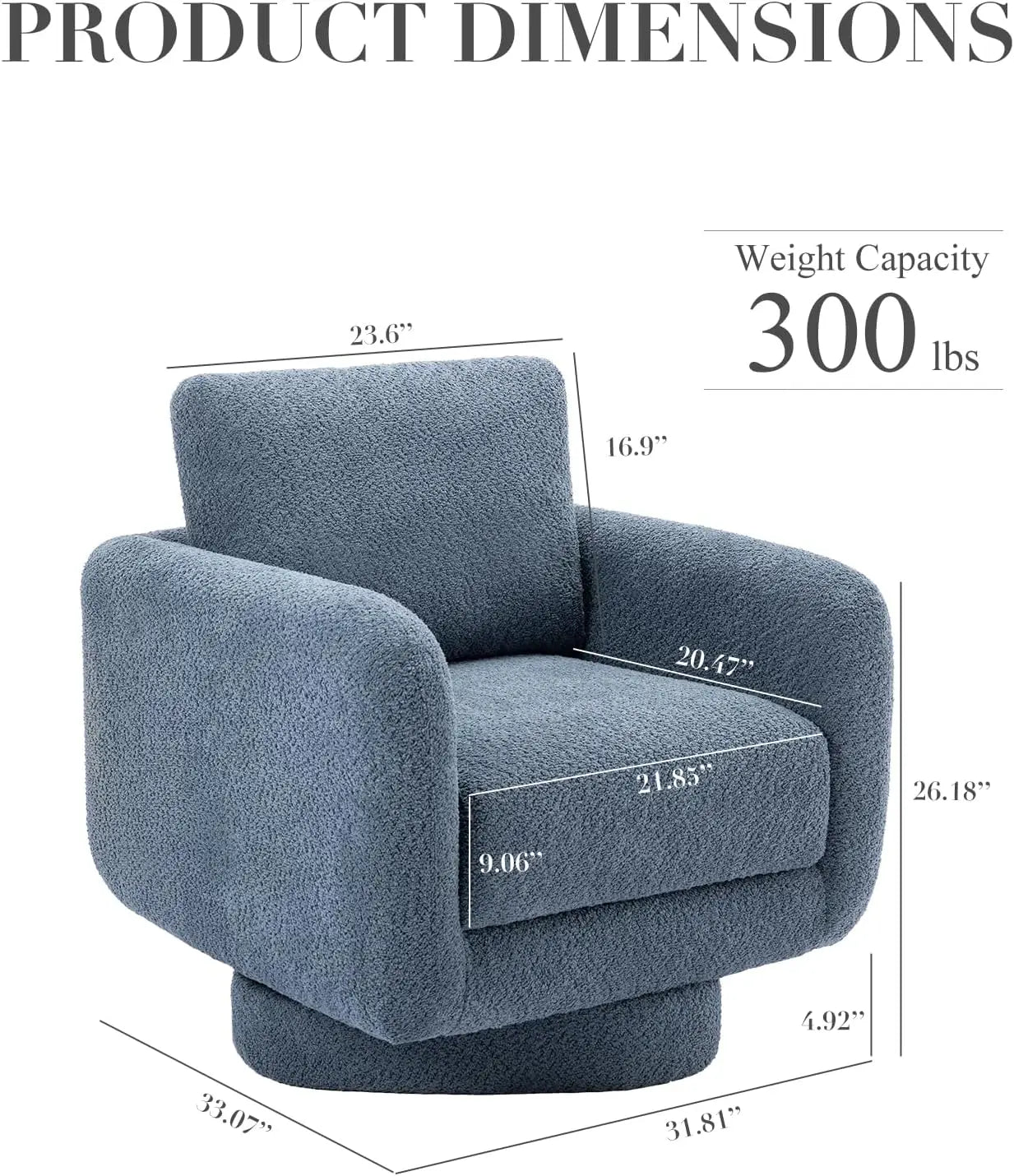 COLAMY Swivel Accent Chairs Set of 2, 32Inches Wide Upholstered Armchair with Plush Back Pillow for Living Room, Modern Sofa Cor