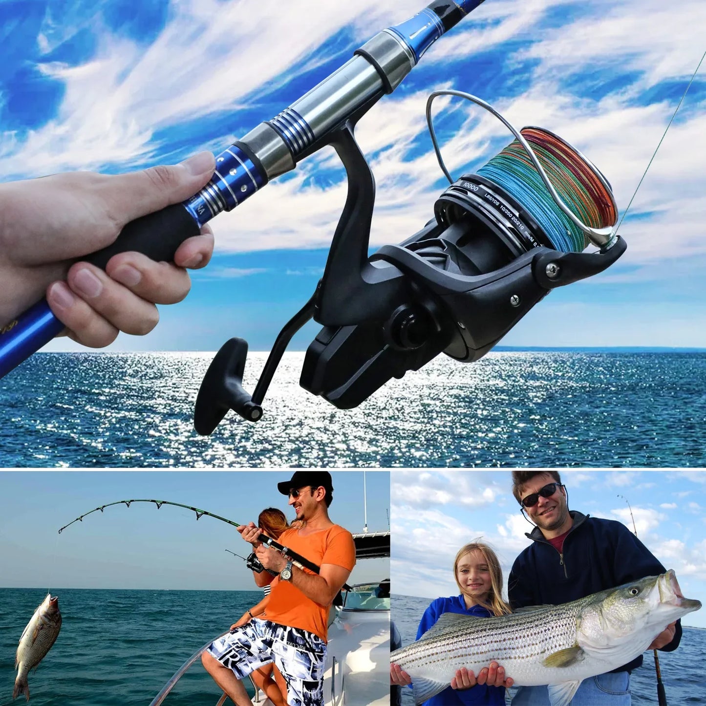 Sougayilang Fishing Reel 10000-12000 Series Surf Fishing Reel Ultra Smooth Powerful Spinning Reel for Carp fishing sea fishing