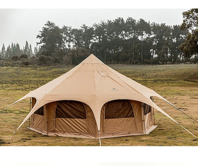 Ready In Stock Customized Outdoor Luxury Glamping Bell Tents Dome Tepee for Family Camping
