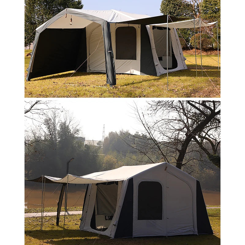 Air Tube Outdoor Tent House Thickened Large Luxury inflatable Camping Tent With Sun And Rain Protection House Tent 5-8 People