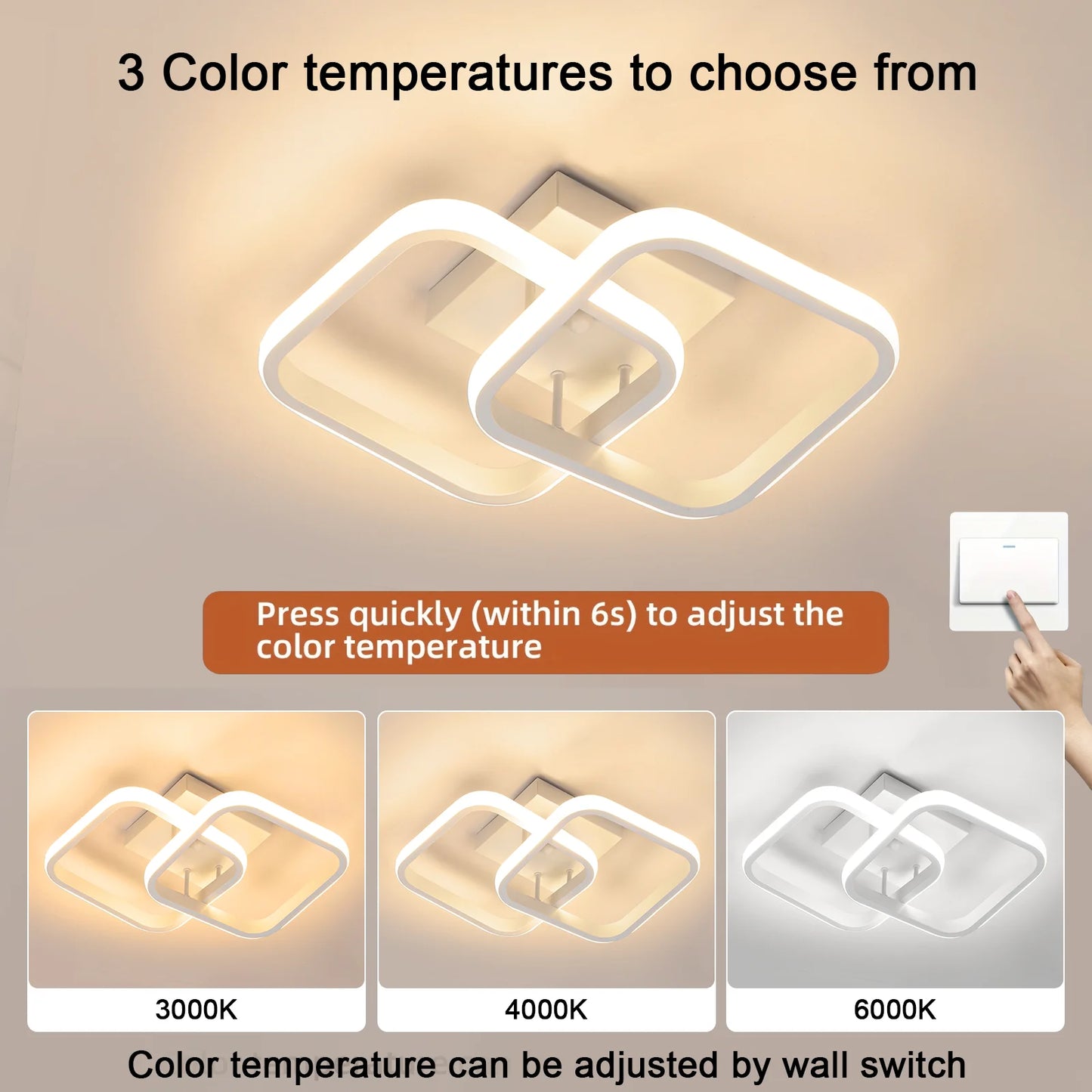 Small Ceiling Lights Modern LED Acrylic Ceiling Lamp White Aisle Lighting Fixtures for Bedroom Kitchen Living Room Study Hallway