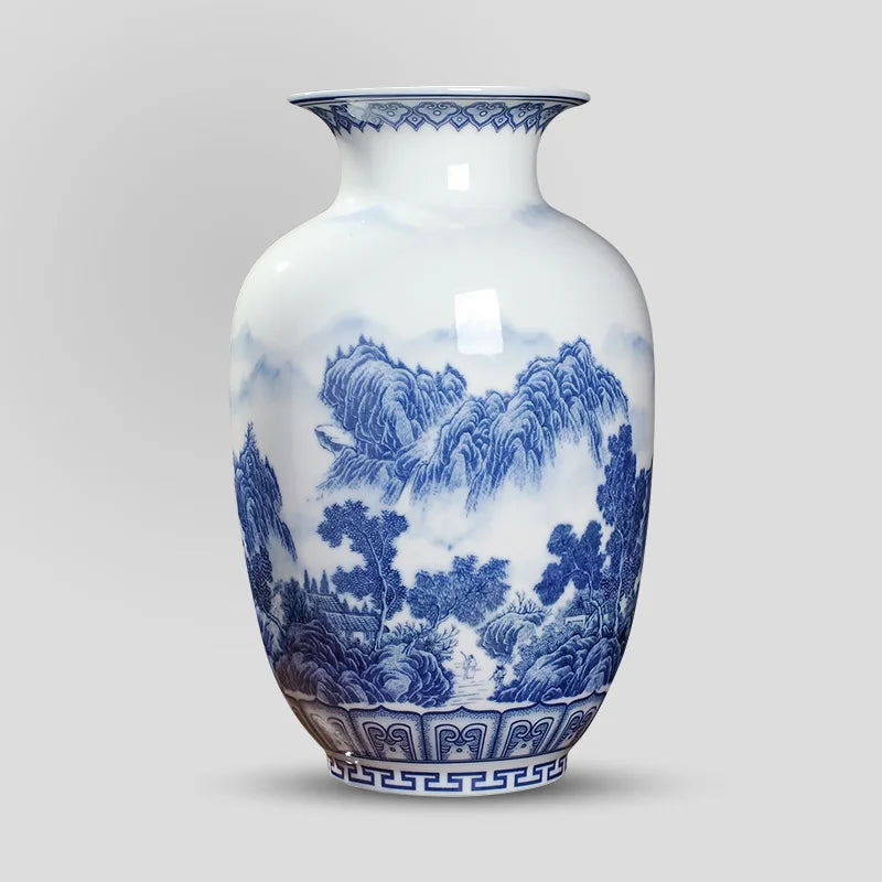 Jingdezhen Ceramics Under-glazed Blue and white porcelain new Chinese style Vase Decoration living room flower arrangement