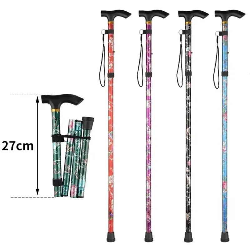 Outdoor Walking Sticks Hiking Camping Mountaineering Poles Telescopic Baton Trekking Poles Folding Cane Crutches Pole Unisex