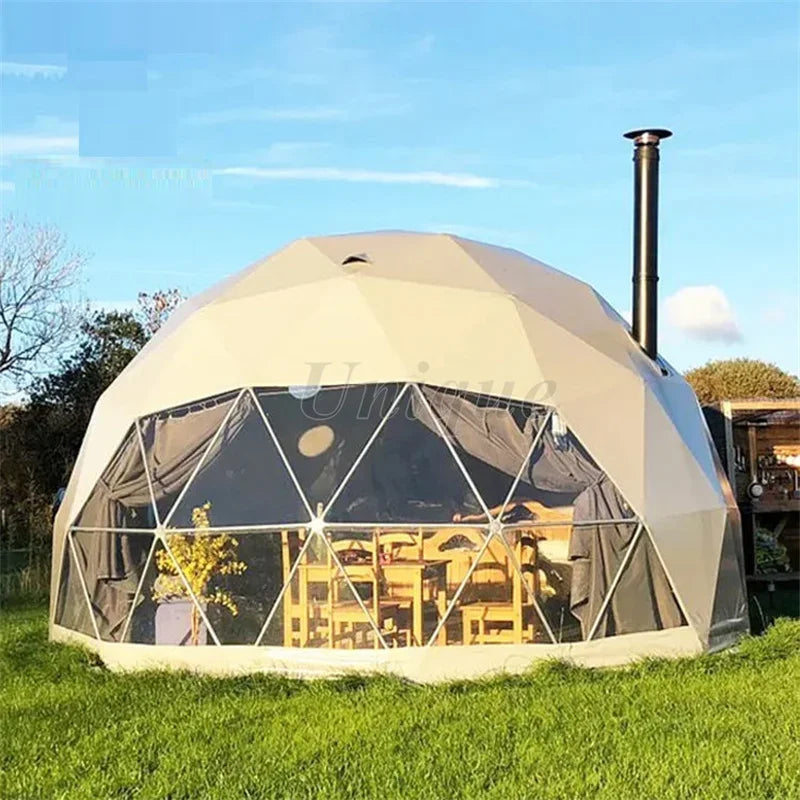 Clear Glass Dome Camping Tents, Luxury Tent, Party Outdoor, Geodesic, Camp Hotel Room, 5m