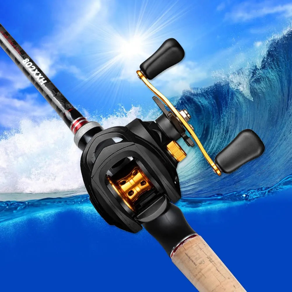 Light Weight Spool Gear Ratio 7.2 1 With Drag Clicker Fishing Wheel Baitcasting Reel High Speed Fishing Reel