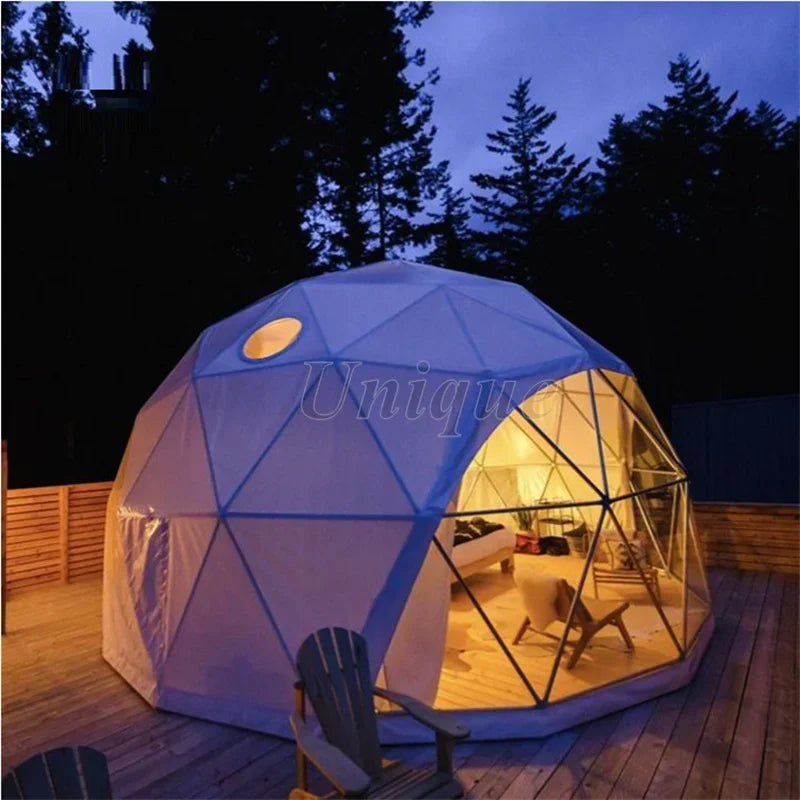 Clear Glass Dome Camping Tents, Luxury Tent, Party Outdoor, Geodesic, Camp Hotel Room, 5m