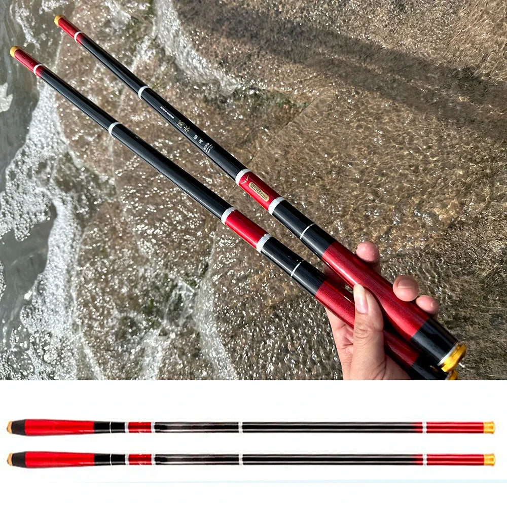 New Super-hard Ultra-light Carbon Fishing Rod 3.6M 4.5M 5.4M 6.3M 7.2M Carp Fishing Rods Travel Freshwater Stream Fishing Rod