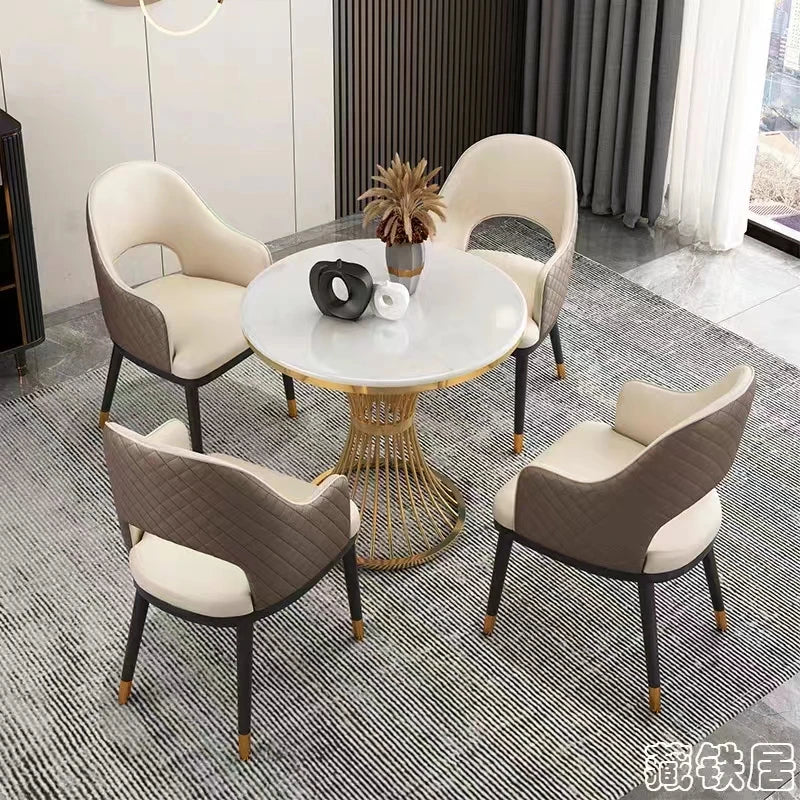 Nordic Marble round side table living room  sofa corner tables INS Business reception coffee table negotiating Luxury furniture