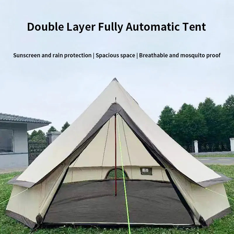 Luxury Outdoor Camping Waterproof Indian Tents Pyramid Yurts Tent Nordic Style Retro Large Cotton Picnic Tent