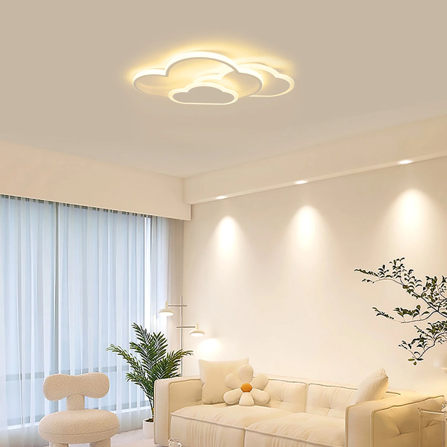 Cloud LED Ceiling Lamp 22" Living Room Children's room Lamp Bedroom Modern Minimalist Lighting 52CM