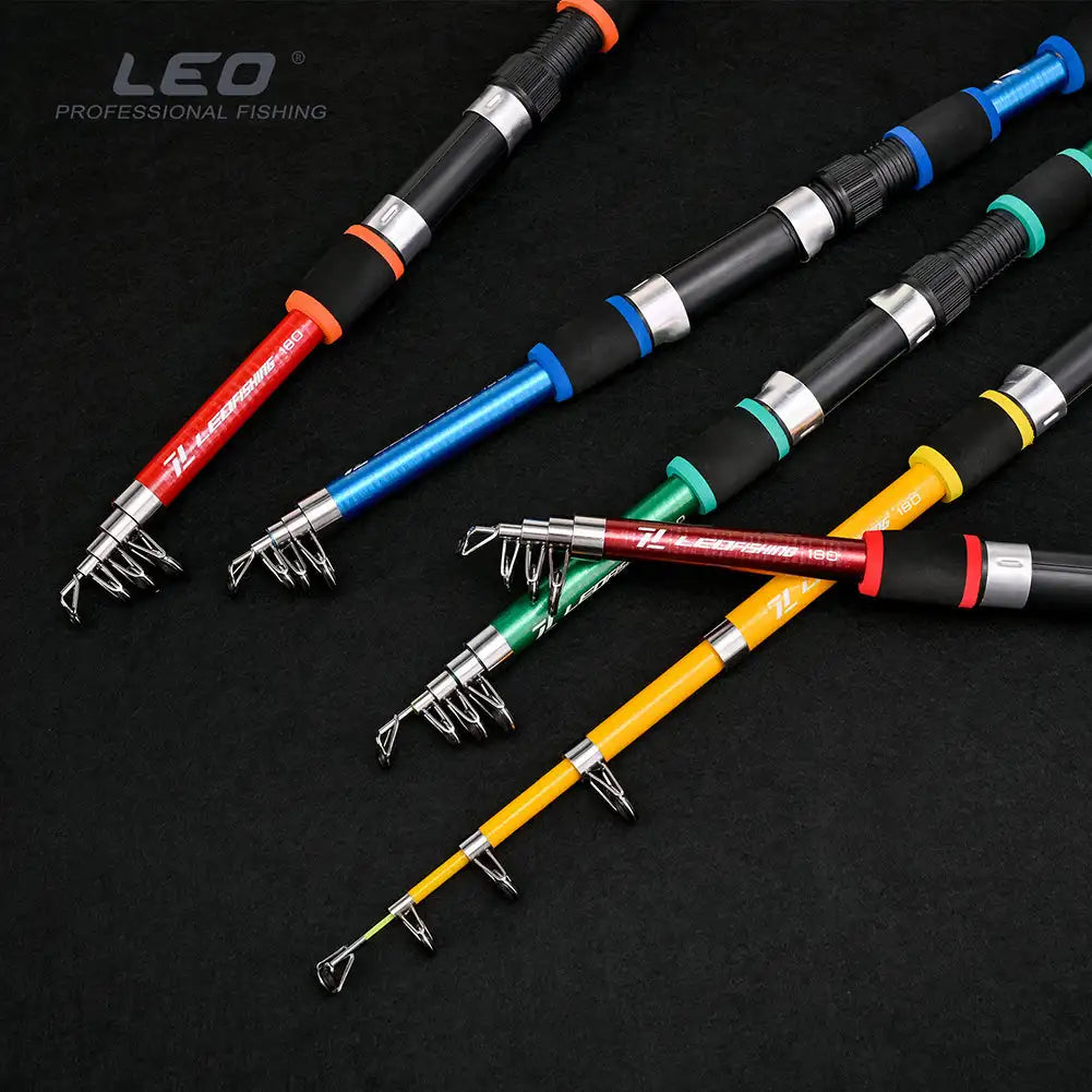 Portable 1.8m Telescopic Fishing Rod 5.5:1 Gear Ratio Spinning Fishing Reel Set With Fishing Line Fishing Gear Rod Combo