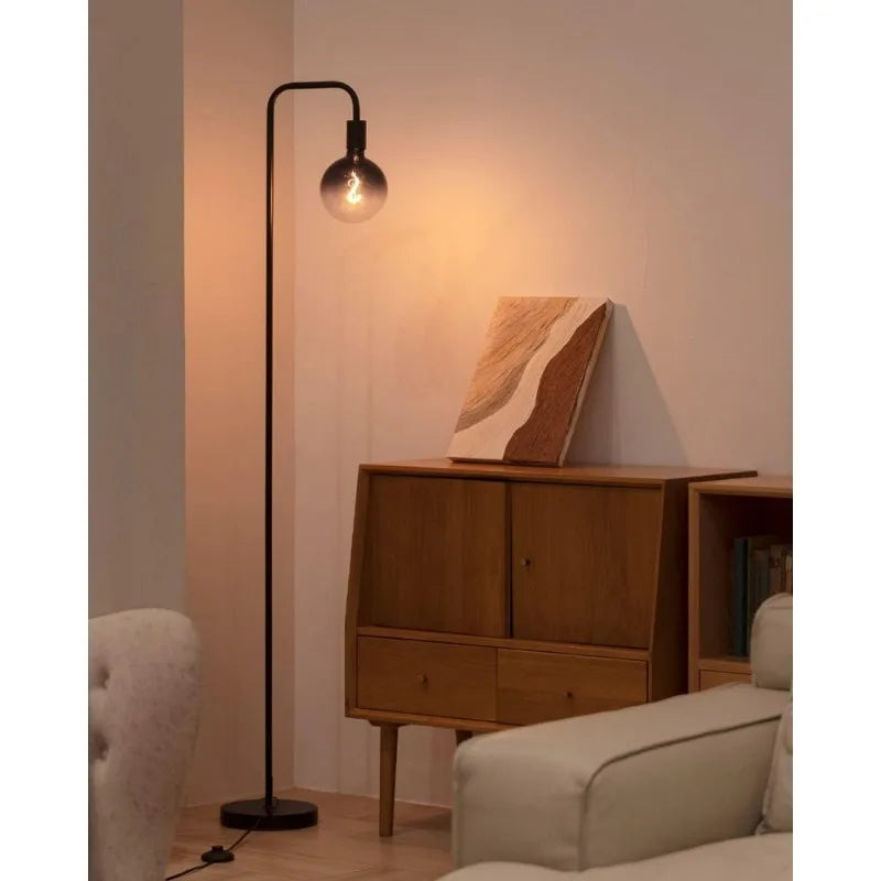 Floor Lamp for Living Room-Standing Lamp with Modern LED Bulb, Clear Glass 6", Warm Ambiant Lighting Decorative Tall Floor Lamp