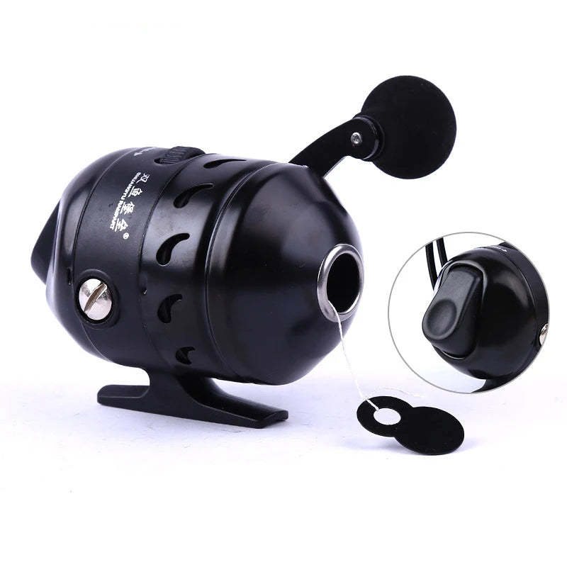 JG 25 Fishing Reel Slingshot Compound Bow Hunting Speed Ratio 3.3:1 Closed Metal Coil Wheel 5# PE 40M