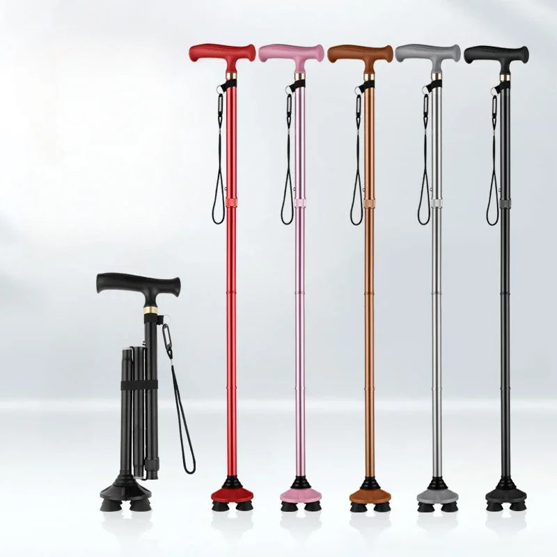 Multifunction Trekking Poles T-handle Walking Sticks for Old Man Women Ultralight Trekking Pole Hiking Climbing Canes