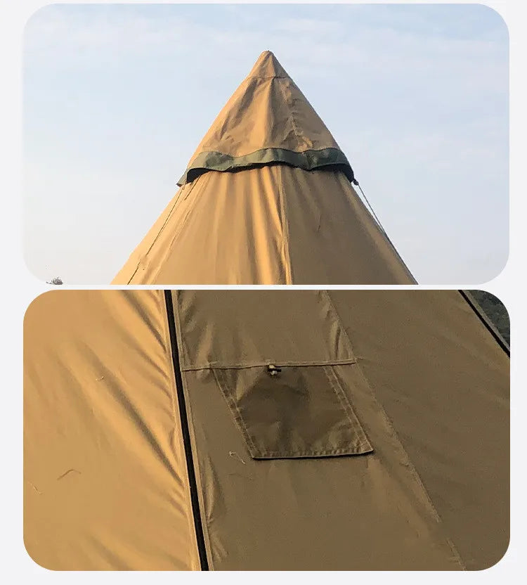 12 Person Waterproof  Large Luxury Glamping Pyramid Tipi Tents  Outdoor Camping Teepee Tent Family Picnic Tent