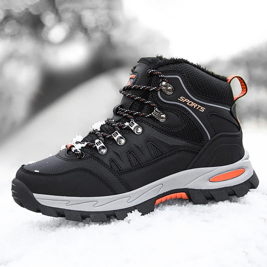 Warm Men Winter Boots With Fur & Autumn Outdoor Hiking Boots Man Sneakers Trekking Shoes For Unisex Non-Slip Snow Boots