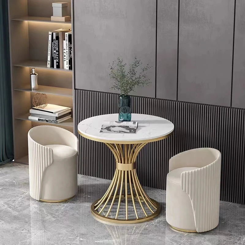 Nordic Marble round side table living room  sofa corner tables INS Business reception coffee table negotiating Luxury furniture