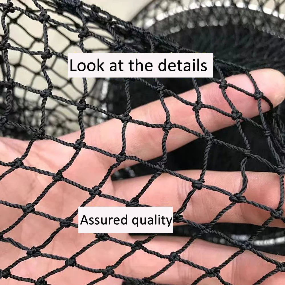 Lawaia Folding Fishing Nets Cage Strong Black Braided Wire Small Mesh Hand Net Quick-drying Fish Bag Stainless Steel Mesh Rings