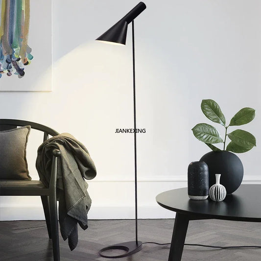 E27 Corner Floor Lamp Black White LED  Lights Designer Arne Jacobsen For Living Room Modern Decor House Stand