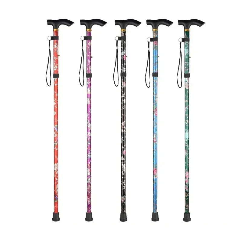 Outdoor Walking Sticks Hiking Camping Mountaineering Poles Telescopic Baton Trekking Poles Folding Cane Crutches Pole Unisex